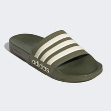 Adidas Adilette Shower Stripe Slides (Focus Olive/Cloud White)(GZ1010)