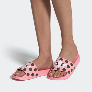 Adidas Adilette Lite Polka Dot Trefoil Slides (Glow Pink/Cloud White/Carbon)(FU9149)