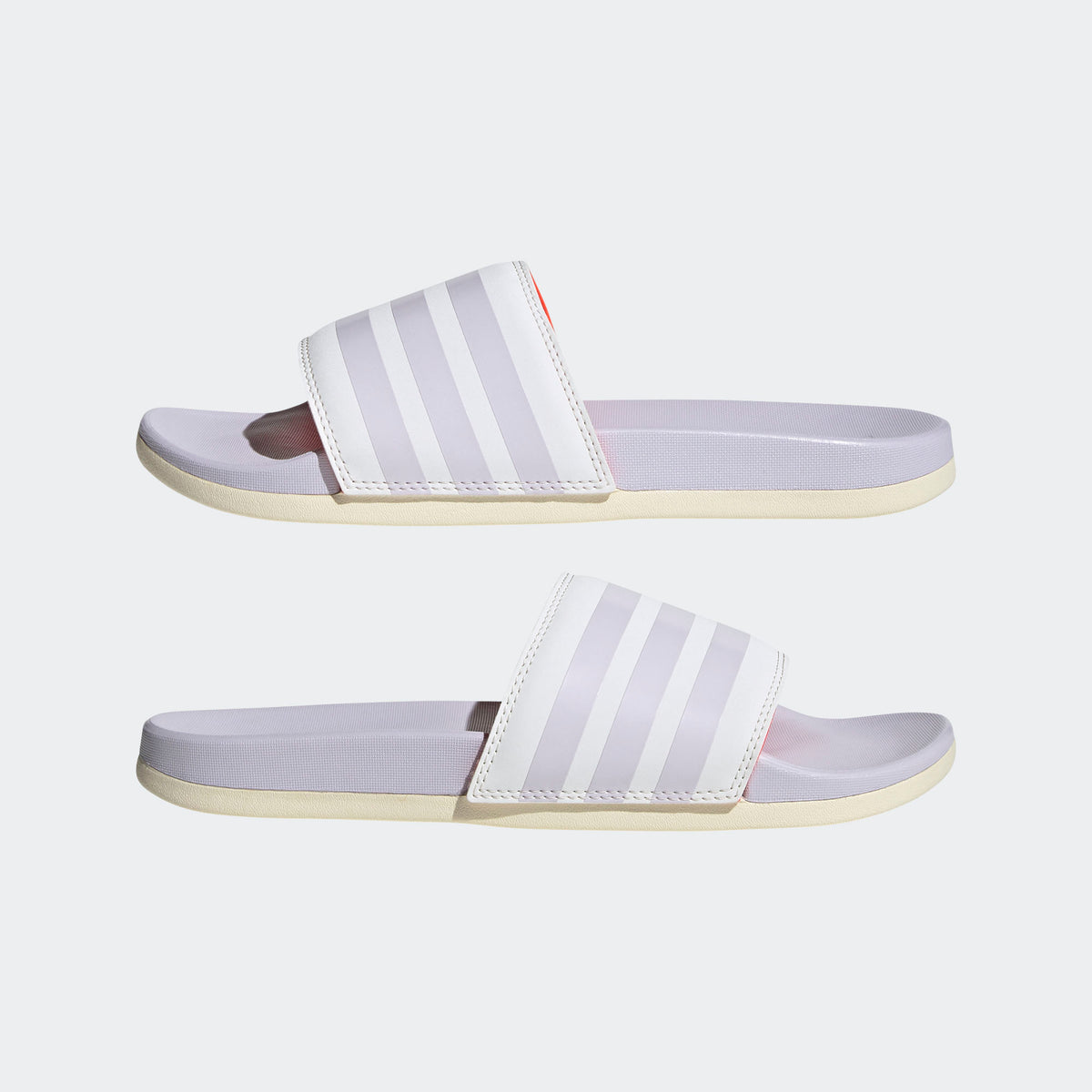 Adidas Adilette Cloudfoam Comfort Slides Stripe Purple Tint Cloud