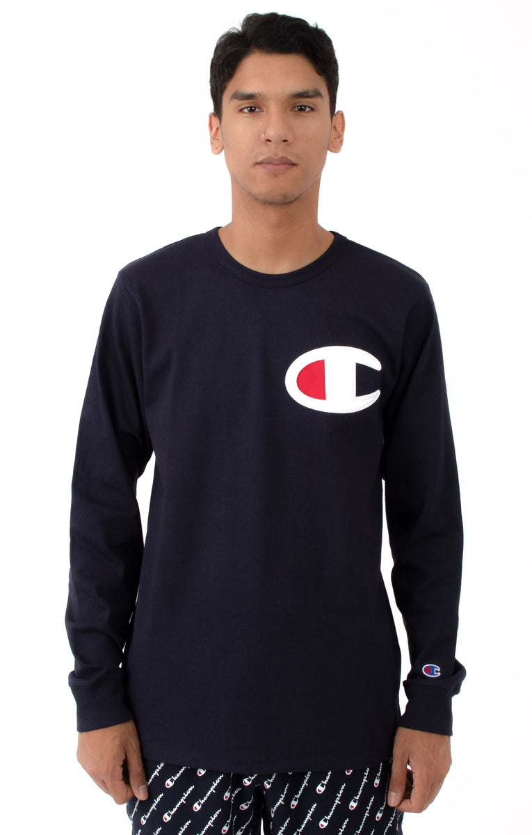 Champion Large Logo Heritage Long Sleeves (Navy) – Trilogy Merch PH