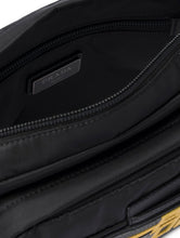 PRADA Racing Logo Tusseto Nylon Cross-Body Bag (Black/Marble Grey/Bright Yellow)