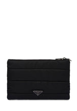 PRADA Racing Logo Nylon Pouch (Black/Marble Grey/Bright Yellow)