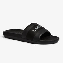 LACOSTE Men's Croco Text Print Slides (Black/Black)(7-41CMA0007-02H)