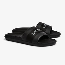 LACOSTE Men's Croco Text Print Slides (Black/Black)(7-41CMA0007-02H)