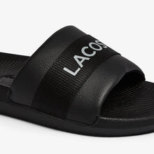 LACOSTE Men's Croco Text Print Slides (Black/Black)(7-41CMA0007-02H)