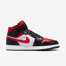 Men's Air Jordan 1 Mid "Bred Toe" (White/Black/Fire Red)(554724-079)