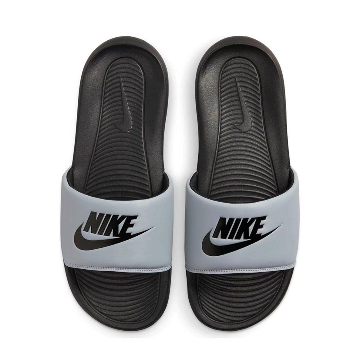 Grey nike slides online