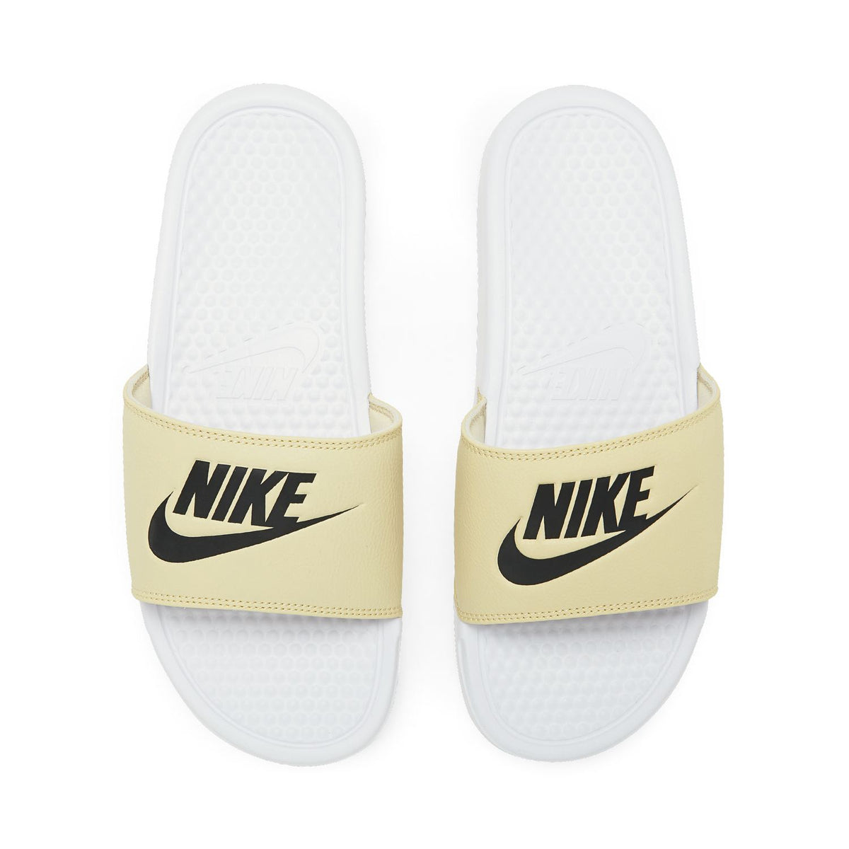 nike benassi white gold