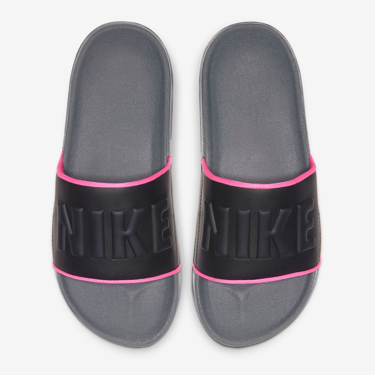 Nike slides with pink logo new arrivals