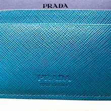 PRADA Saffiano Bi-Fold Leather Wallet w/ Coin Pocket (Baltic Blue / Teal)