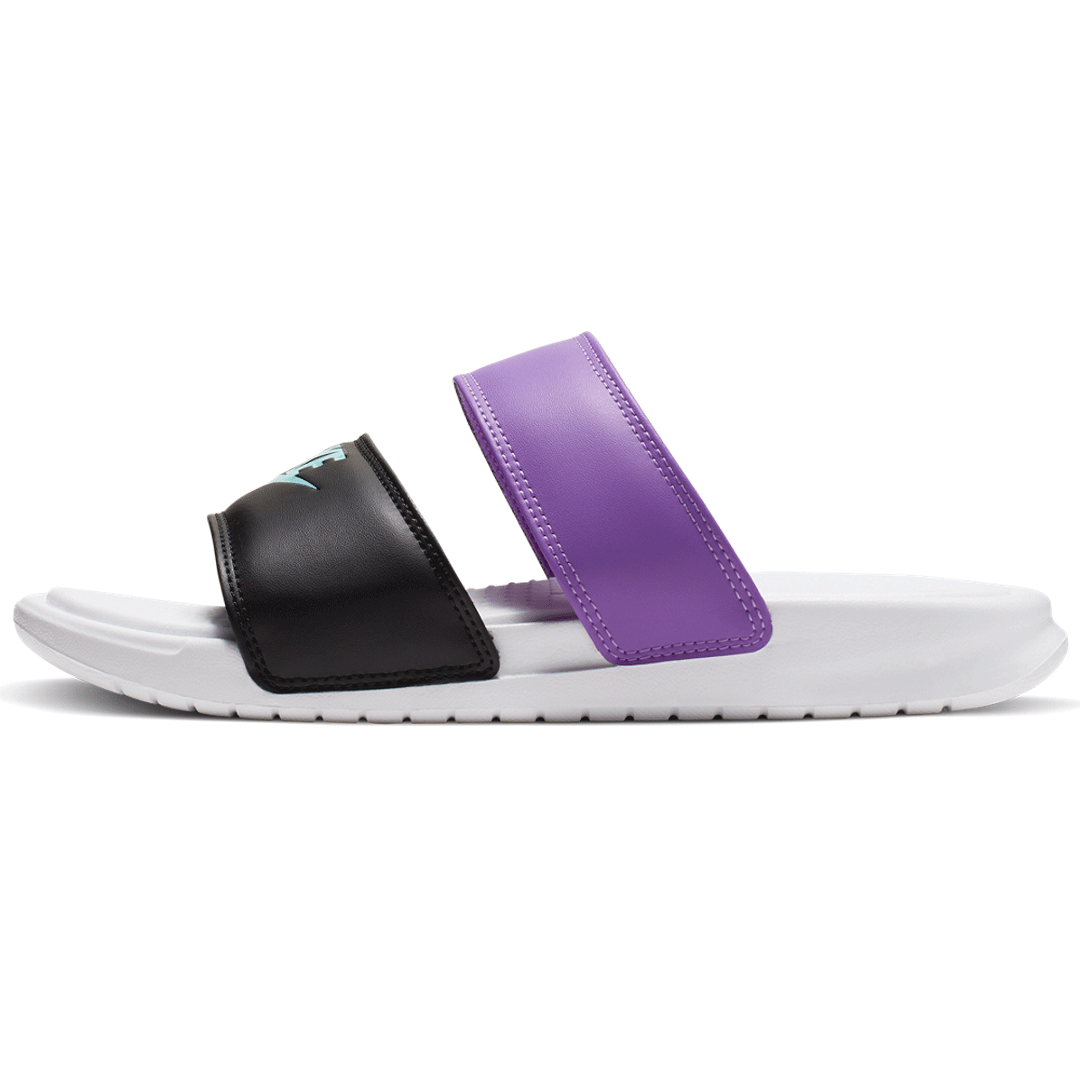 Nike Benassi Duo Ultra Slides Womens White Aurora Green Black Trilogy Merch PH