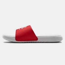 Men's Under Armour Ansa Fixed Slides (Halo Gray/Red)(3023761-104)(NO BOX RELEASE)