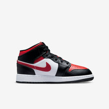 Women's / GS Air Jordan 1 Mid "Bred Toe" (White/Black/Fire Red)(554725-079)