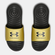 Under Armour Ansa Fixed Slides (Black/Metallic Gold)(3023772-006)(NO BOX RELEASE)