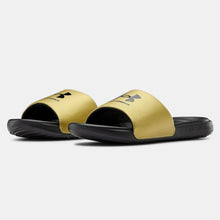 Under Armour Ansa Fixed Slides (Black/Metallic Gold)(3023772-006)(NO BOX RELEASE)