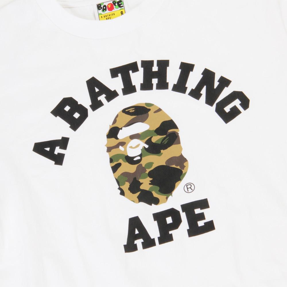 A Bathing Ape BAPE 1st Camo College Tee (White/Yellow Camo)