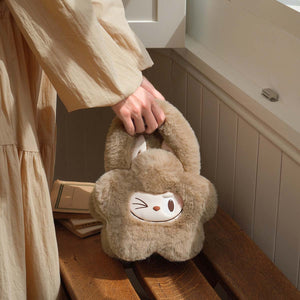 THE MONSTERS Labubu Plush Flower Bag (Brown)