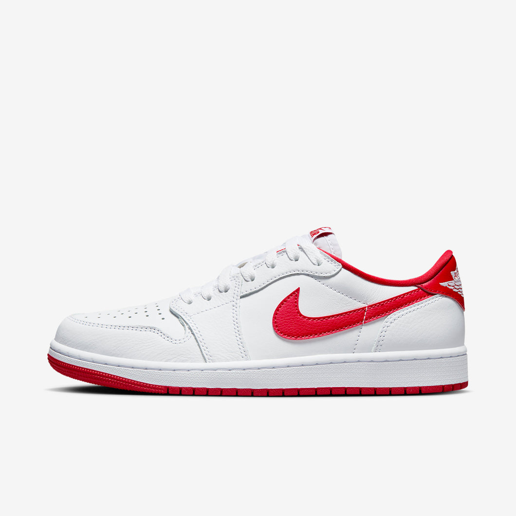 Men's Air Jordan 1 Low Retro OG (White/University Red)(CZ0790-161)