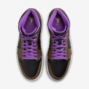 Men's Air Jordan 1 Mid "Purple Mocha" (Palomino/Wild Berry/Black)(DQ8426-215)