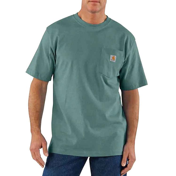 Carhartt K87 Workwear Pocket T Shirt Sea Pine Heather GE1 Loose fit