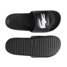 LACOSTE Men's Serve 1.0 Logo Slides (Black/White)(749CMA0021-312)