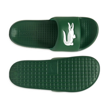 LACOSTE Men's Serve 1.0 Logo Slides (Dark Green/White)(751CMA0017-2D2)