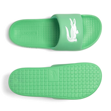 LACOSTE Men's Serve 1.0 Logo Slides (Green/White)(750CMA0021-1R7)