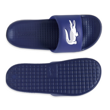 LACOSTE Men's Serve 1.0 Logo Slides (Navy/White)(751CMA0017-092)