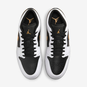 Men's Air Jordan 1 Low (White/Black/Metallic Gold)(553558-172)