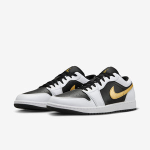 Men's Air Jordan 1 Low (White/Black/Metallic Gold)(553558-172)