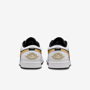 Men's Air Jordan 1 Low (White/Black/Metallic Gold)(553558-172)