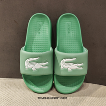 LACOSTE Men's Serve 1.0 Logo Slides (Green/White)(750CMA0021-1R7)