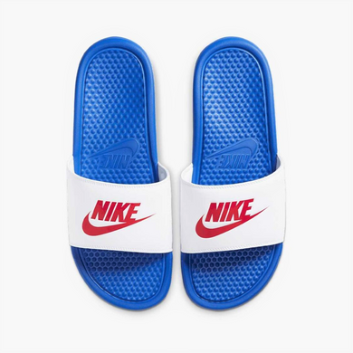 Men's Nike Benassi JDI Slides (Game Royal/White/University Red)(343880-410)