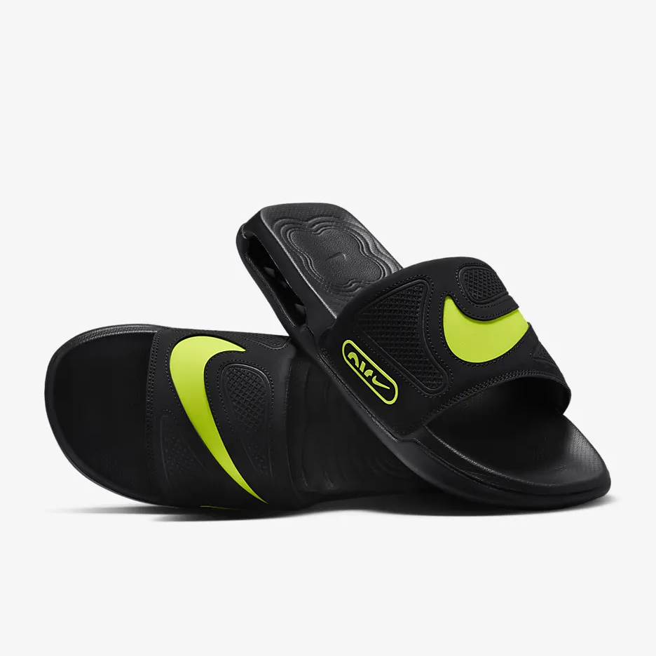 nike slippers black and green