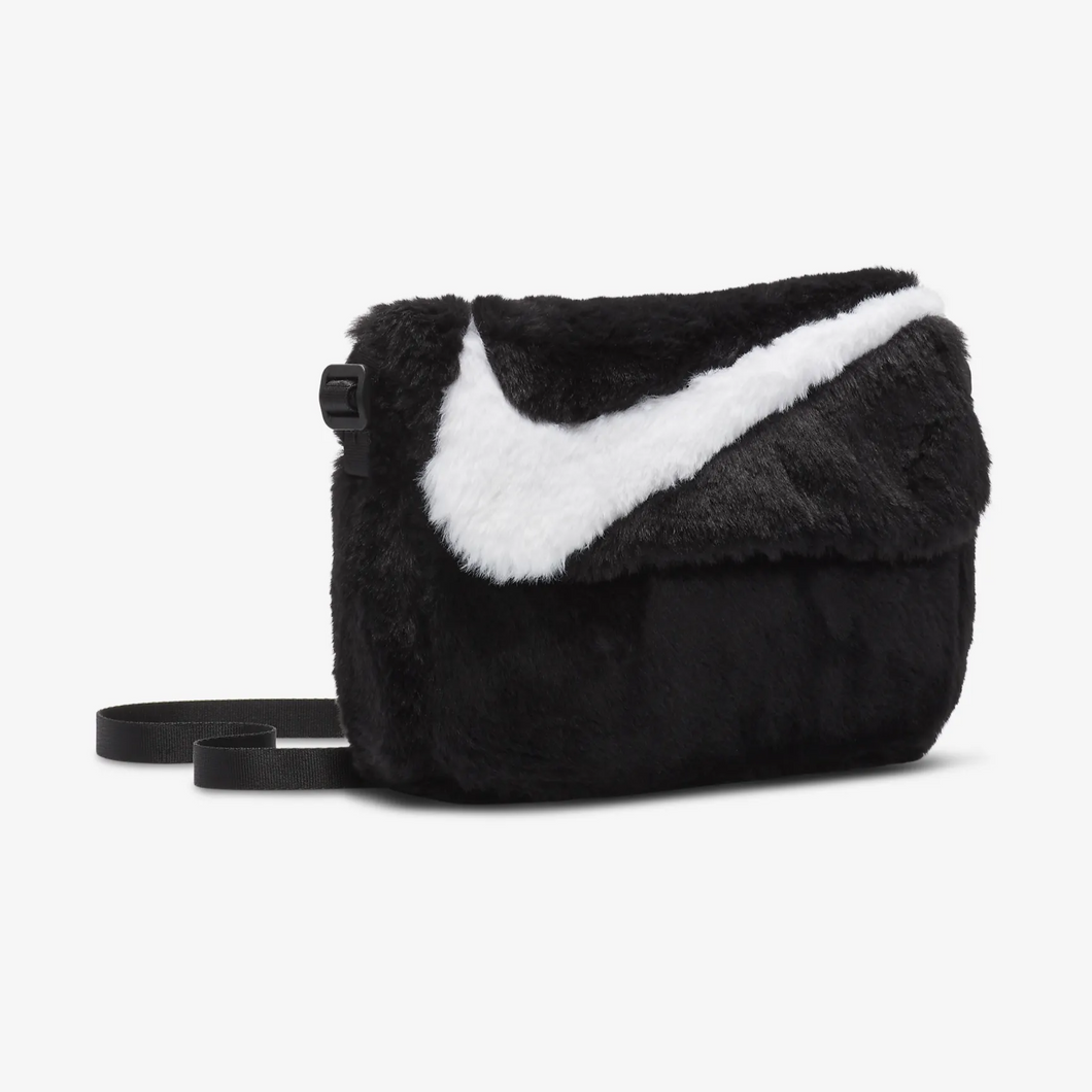 Nike Futura 365 Faux Fur Crossbody Bag (Black/White)(FB3048-010)