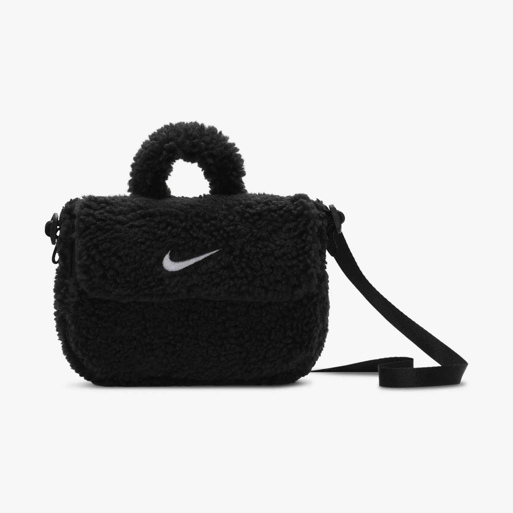 Nike Mini Faux Fur Crossbody Bag Black White FB3039 010 Trilogy Merch PH