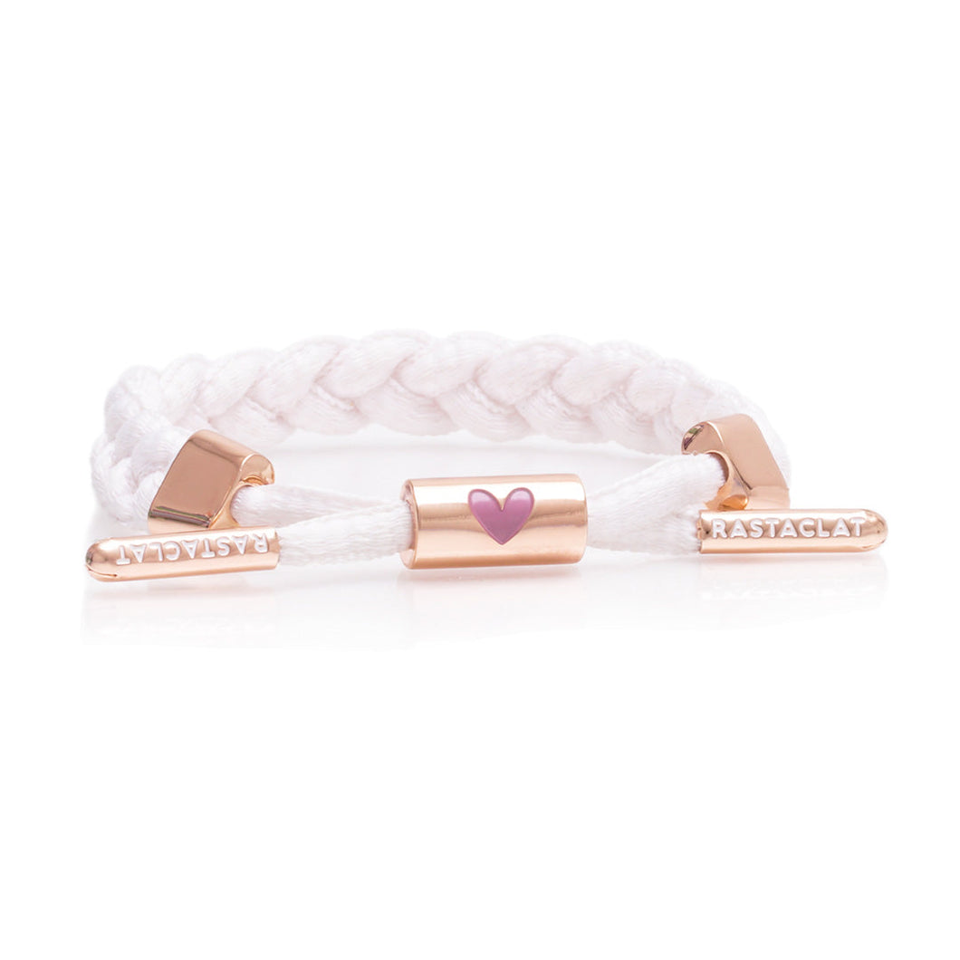 RASTACLAT MINI I LOVE U PALE PINK - Solid Braided Bracelet - Love Collection