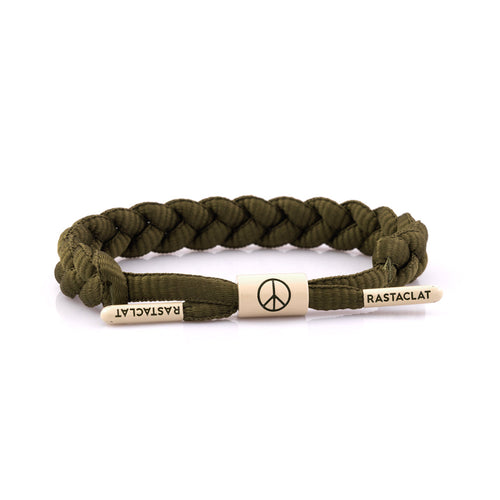 RASTACLAT ONYX PEACE OLIVE - Solid Braided Bracelet - Peace Collection