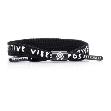 RASTACLAT POSITIVE VIBES BLACK WHITE - Single Lace Bracelet