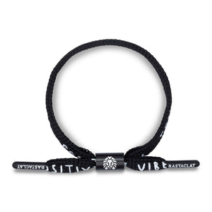 RASTACLAT POSITIVE VIBES BLACK WHITE - Single Lace Bracelet