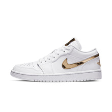 Women's Air Jordan 1 Low "White Metallic Gold Swoosh" (CZ4776-100)