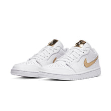 Women's Air Jordan 1 Low "White Metallic Gold Swoosh" (CZ4776-100)