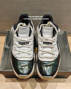 (Pre-owned) Men's Air Jordan 11 Retro Low "Iridescent" 2018 (White/Black/Emerald Rise)(528895-145)