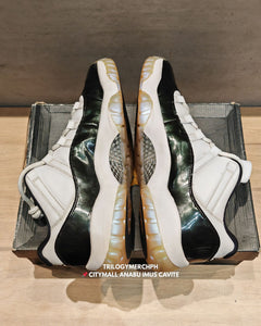 (Pre-owned) Men's Air Jordan 11 Retro Low "Iridescent" 2018 (White/Black/Emerald Rise)(528895-145)