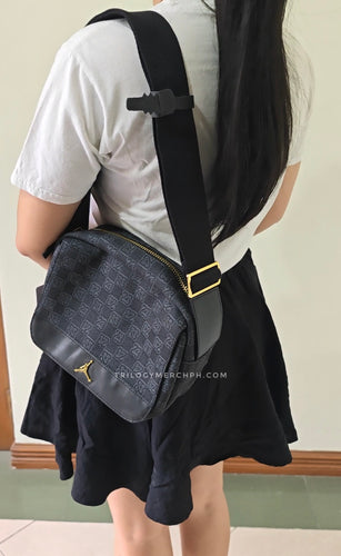 Air Jordan Monogram Crossbody Bag (Black/Anthracite/Gold)(MA0760-023)
