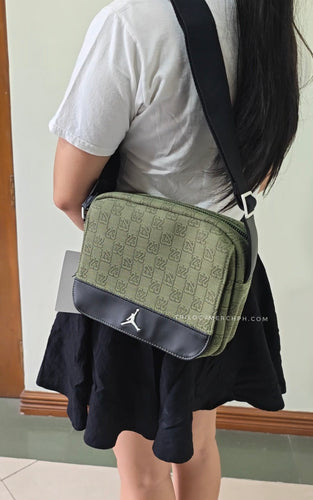 Air Jordan Monogram Crossbody Bag (Light Olive/Black/White)(MA0760-EF9)