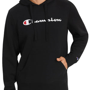 Champion Reverse Weave Script Pullover Hoodie (Black)(asian sizing)