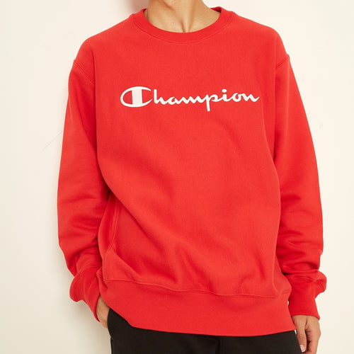 Champion Reverse Weave Script Crewneck (Red)(onhand)(asian size)