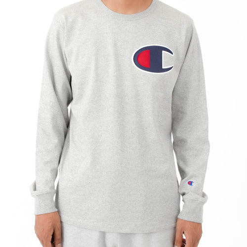 Champion Large Logo Heritage Long Sleeves (Grey)