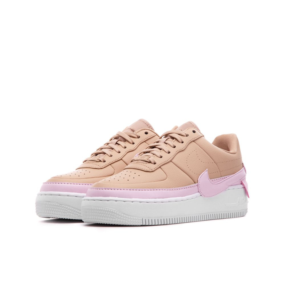 Tan and pink air top force 1